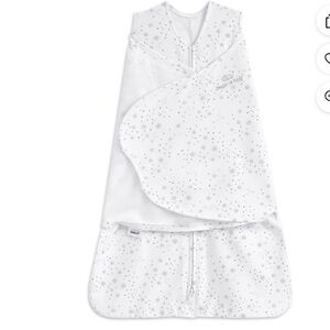 Halo Sleep Sack Swaddle 100% Cotton TOG 1.5 in White / Grey Size 0-3 Months